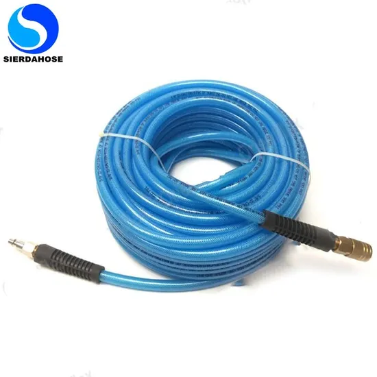 3/8 20 Bar PU編組高温エアホース（プロフェッショナルグレード、米国製産業用カプラ付き）